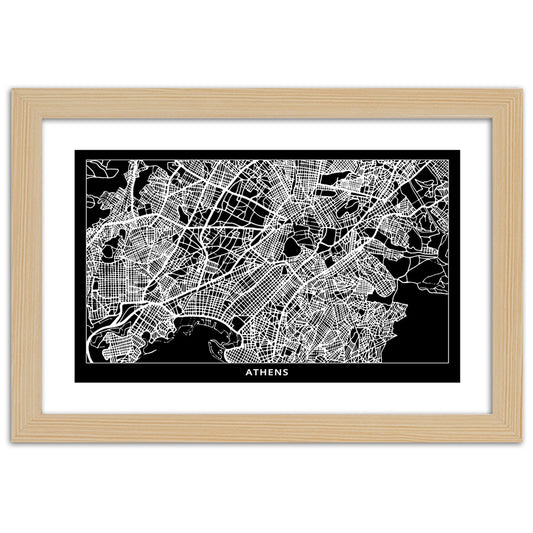 Picture in frame, City plan athens