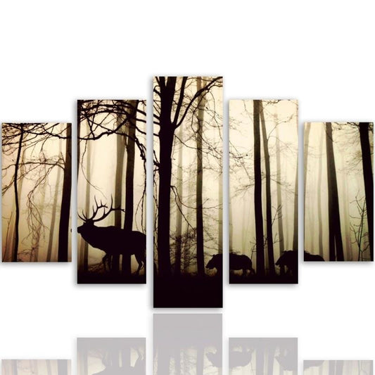 Canvas, Deer in the forest