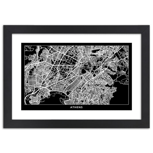 Picture in frame, City plan athens