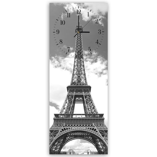 Wall clock, Eiffel Tower in the clouds