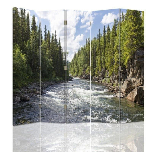 Room divider, Rushing river in the forest