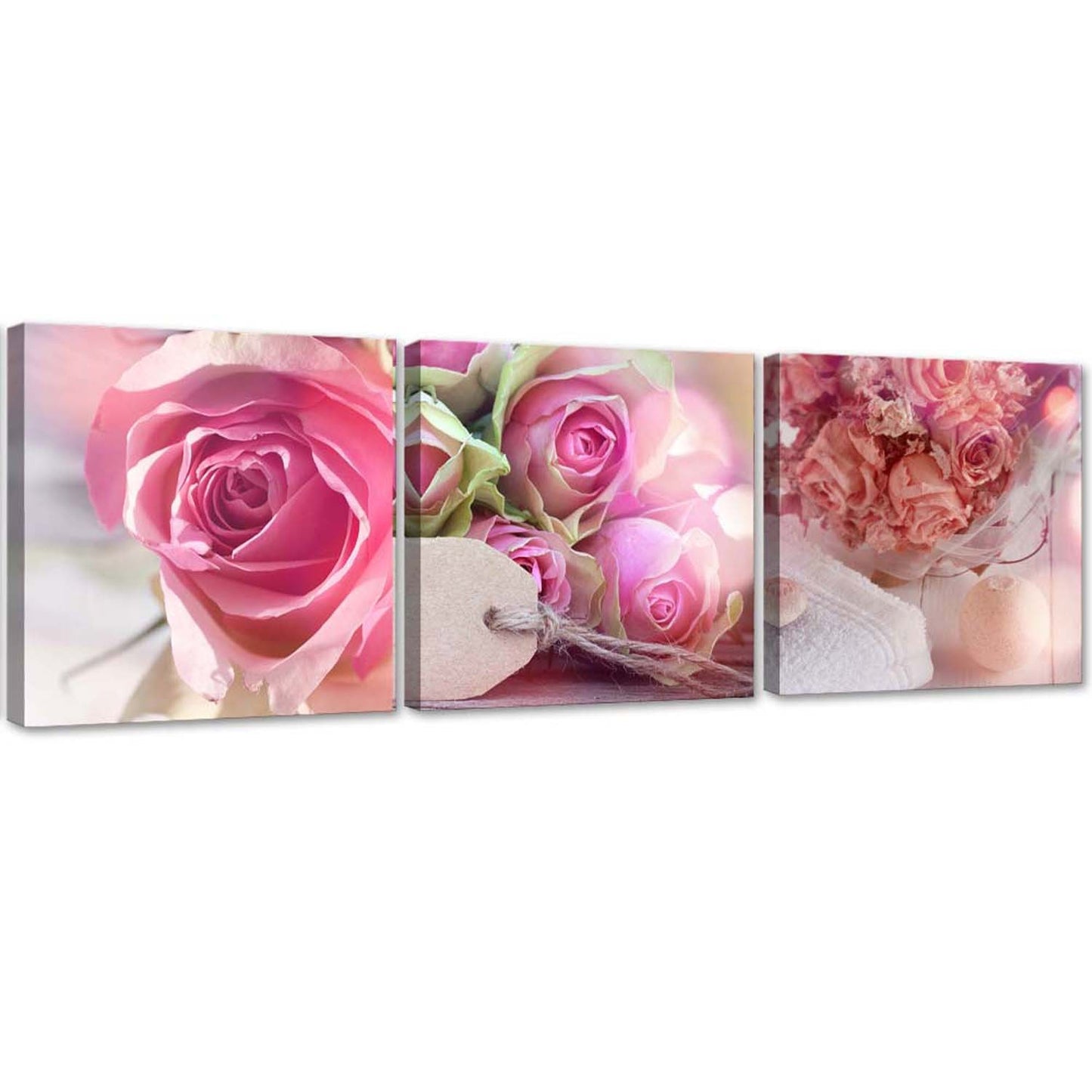 Canvas, 3 pink roses