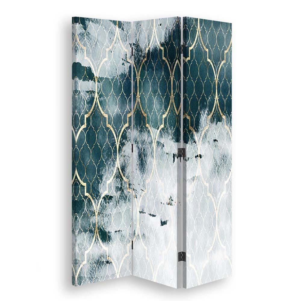 Room divider, Moroccan clover in turquoise