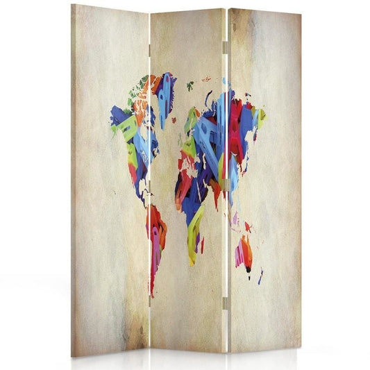 Room divider, Coloured map of the world