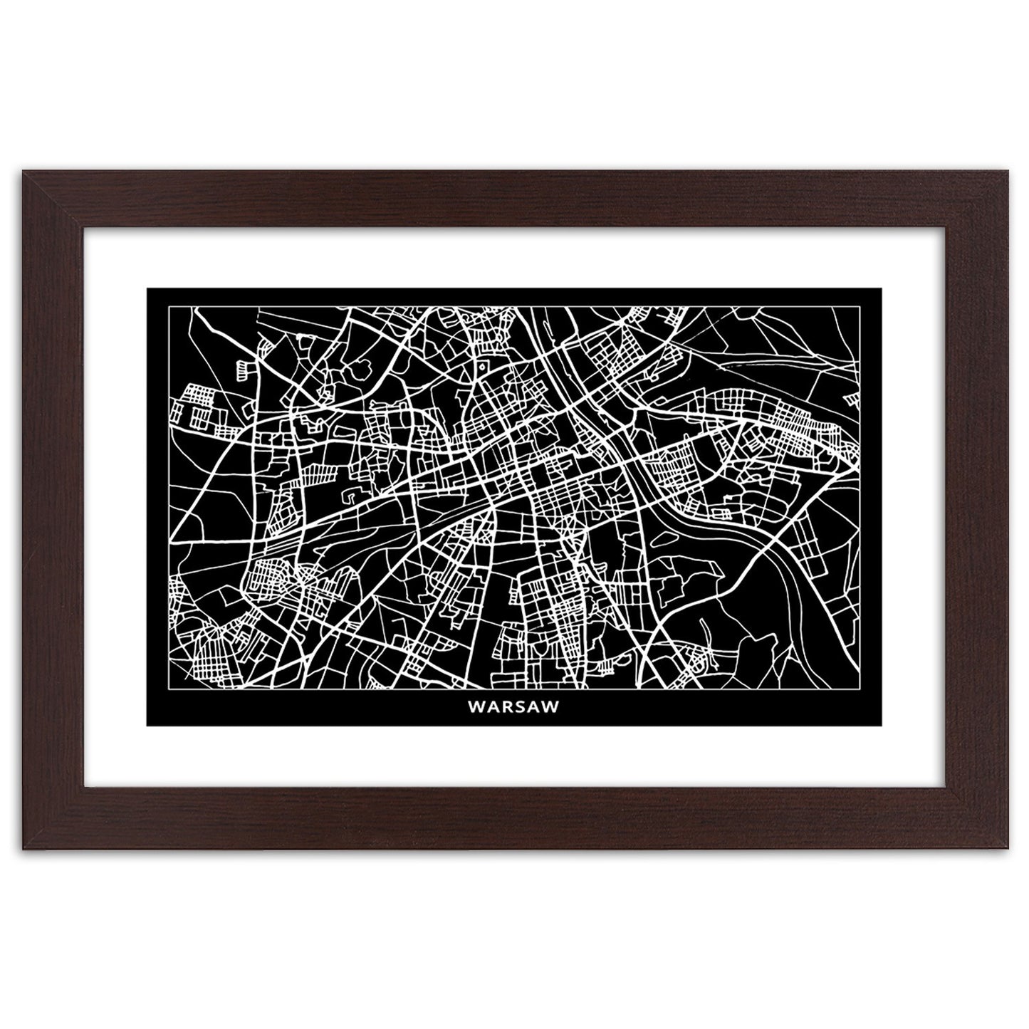 Picture in frame, City plan warsaw