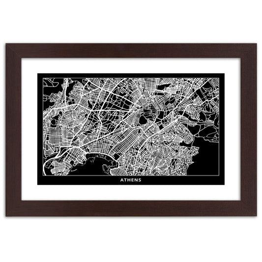 Picture in frame, City plan athens