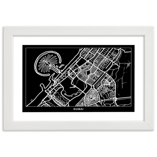 Picture in frame, City plan dubai