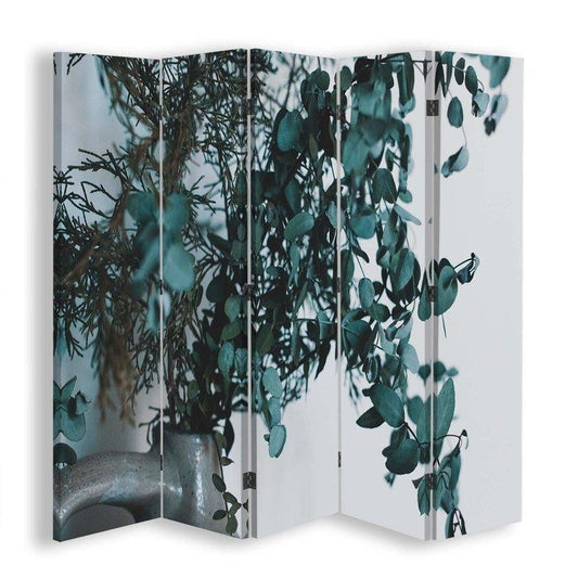 Room divider, Green plant in a vase