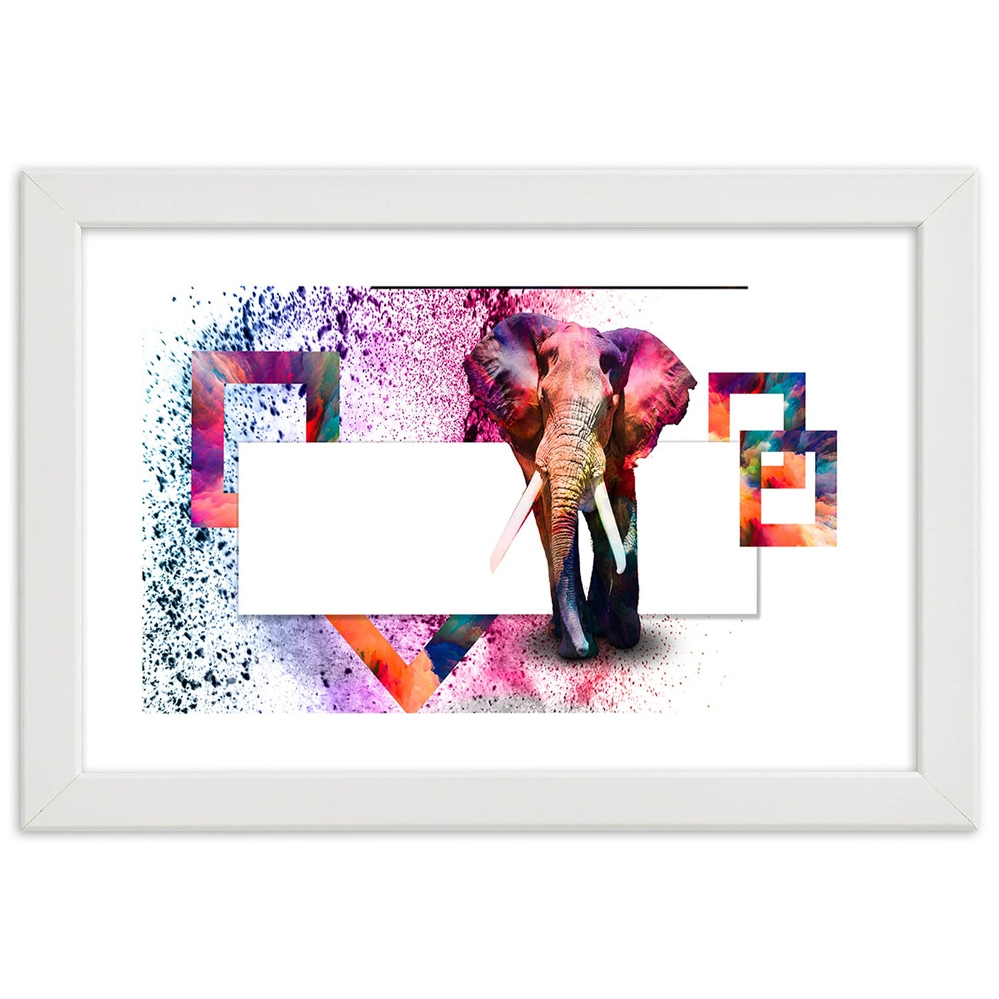 Picture in frame, Colourful elephant