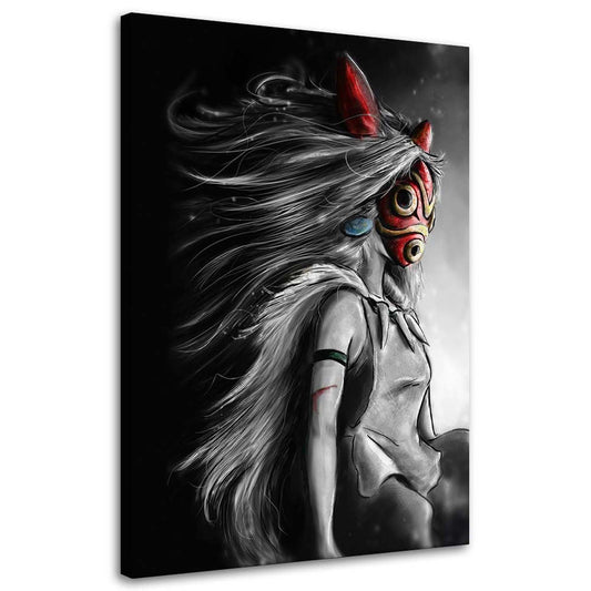 Canvas, Princess mononoke in a red mask