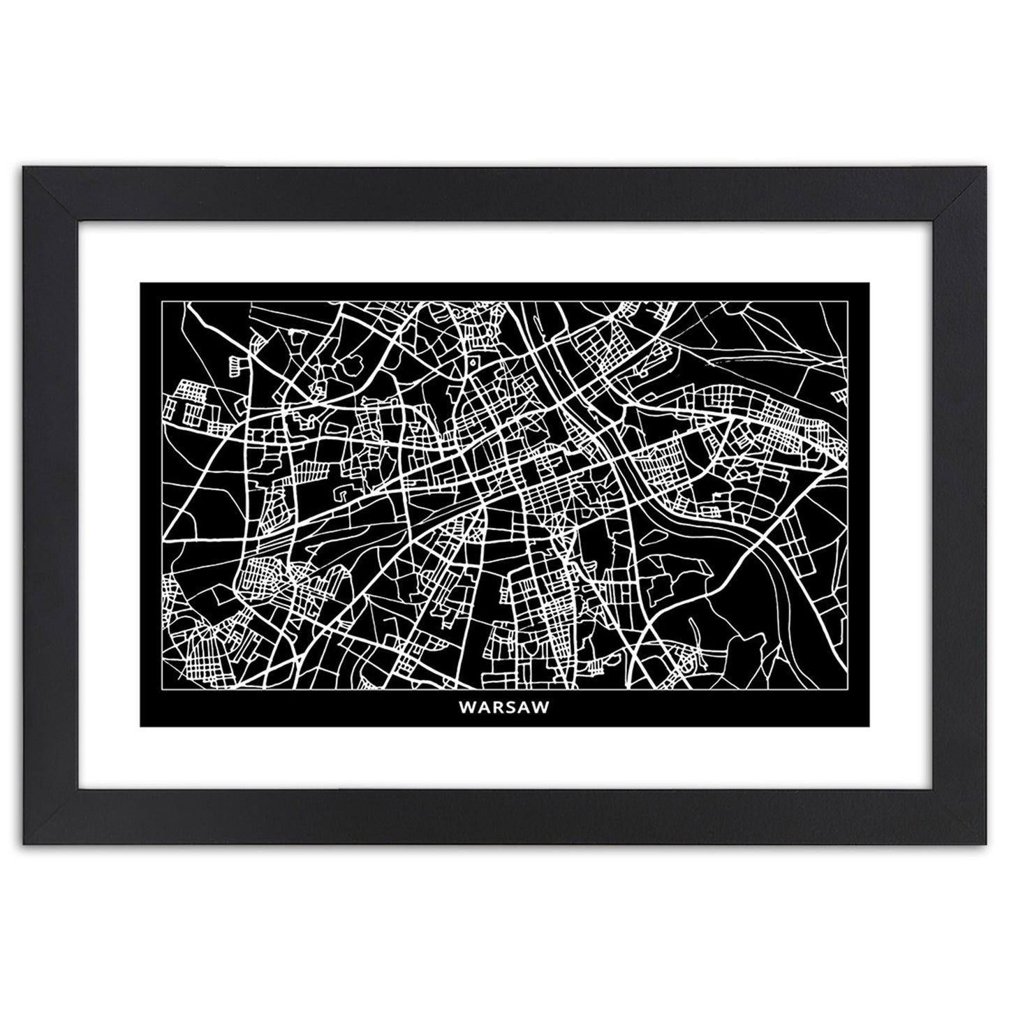 Picture in frame, City plan warsaw