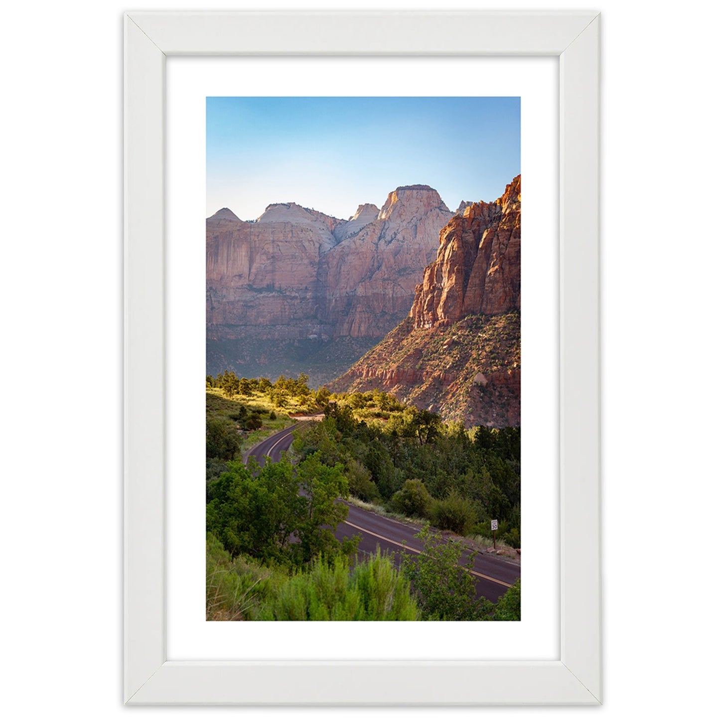 Picture in frame, Mountain road