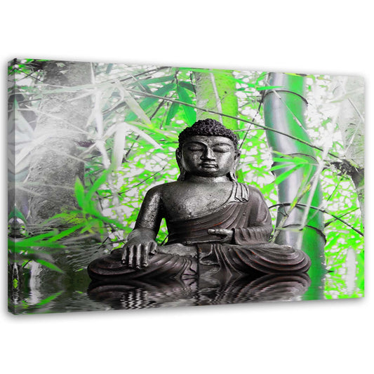 Canvas, Buddha and leaves