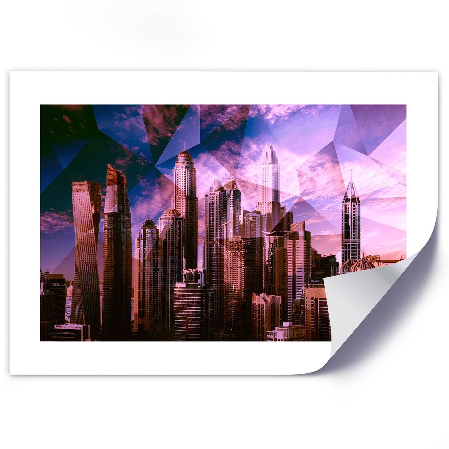 Poster, Geometric city in purple