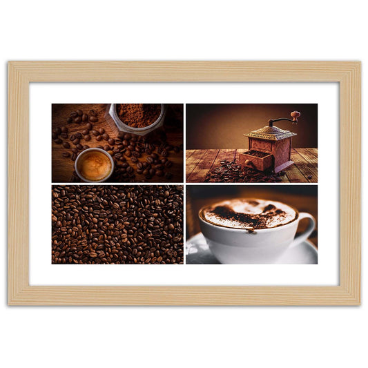 Picture in frame, Coffee beans, grinder and coffee