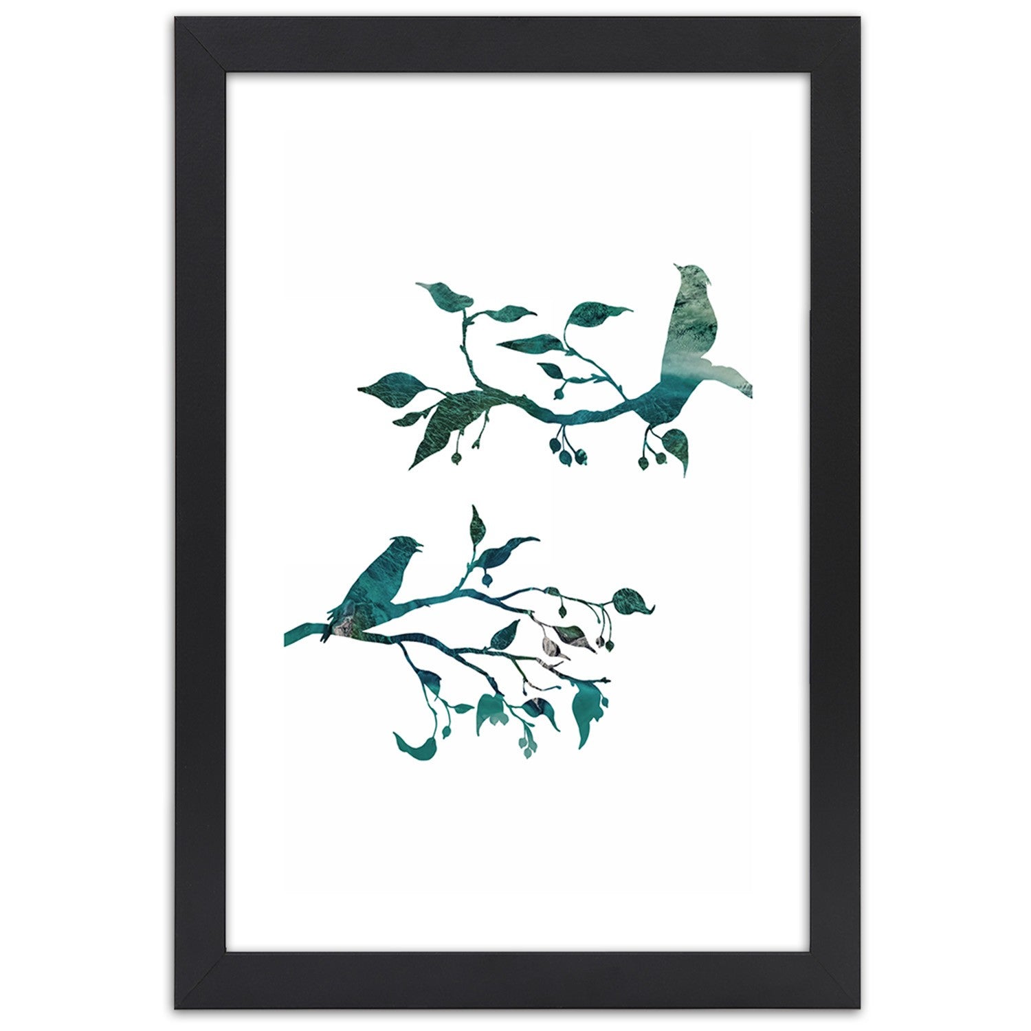 Picture in frame, Birds on branches