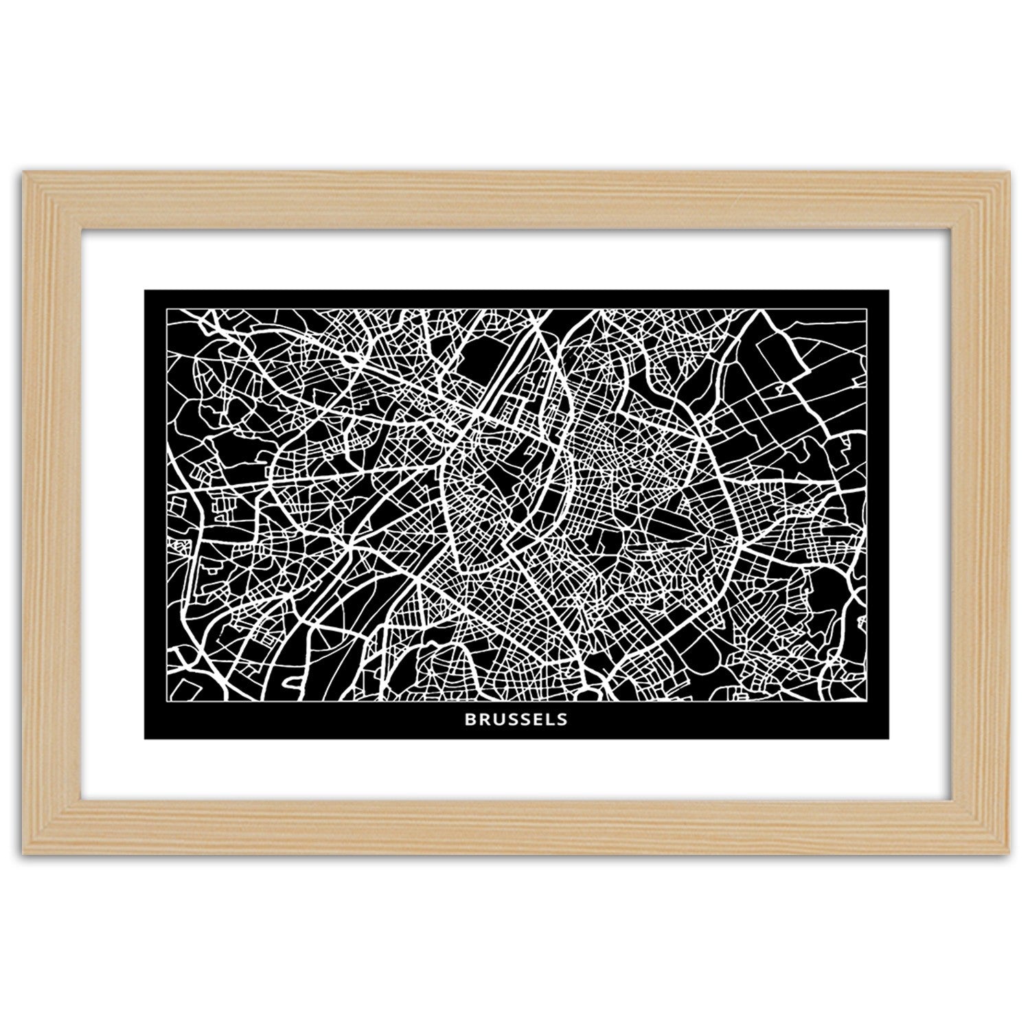 Picture in frame, City plan brussels