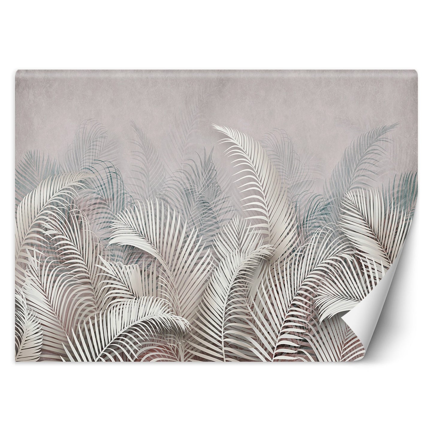 Wallpaper, Palm leaves grey 3d