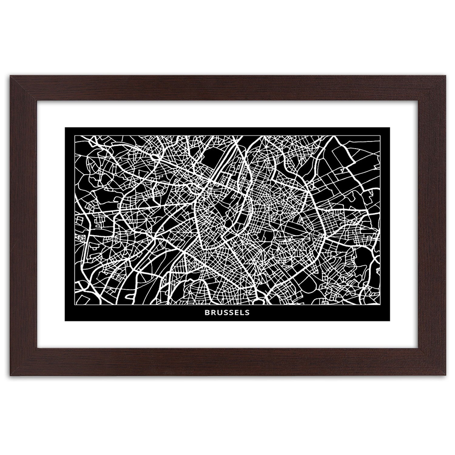 Picture in frame, City plan brussels