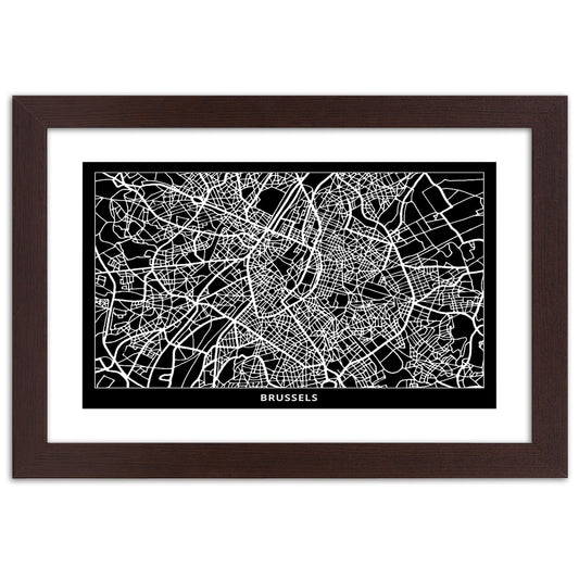 Picture in frame, City plan brussels