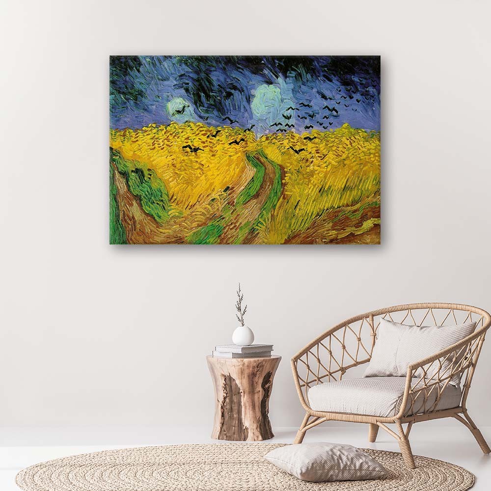 Paveikslas Ant Drobės Kviečių Laukas Su Varnomis - V. Van Gogh Reprodukcija