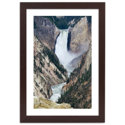 Picture in frame, Great waterfall in the mountains