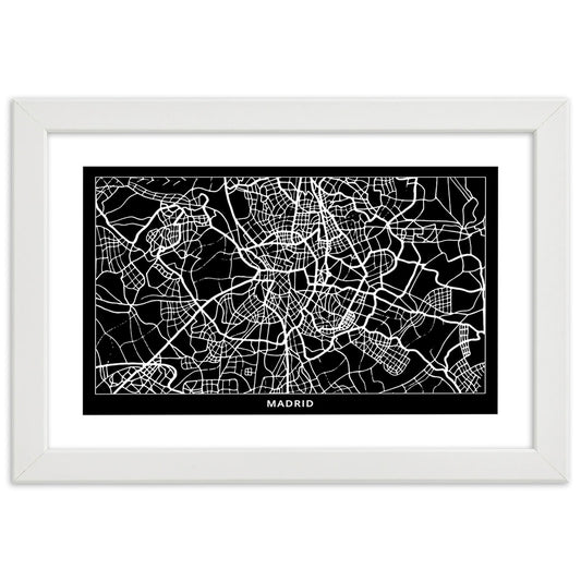 Picture in frame, City plan madrid