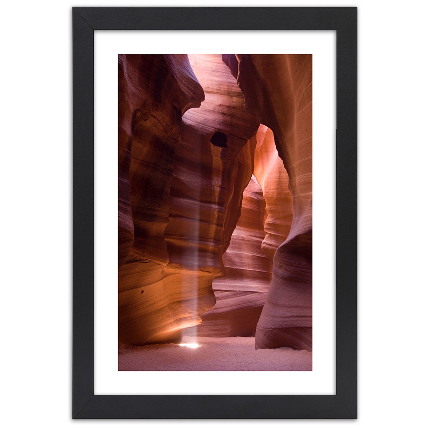 Picture in frame, Sunrays in a cave