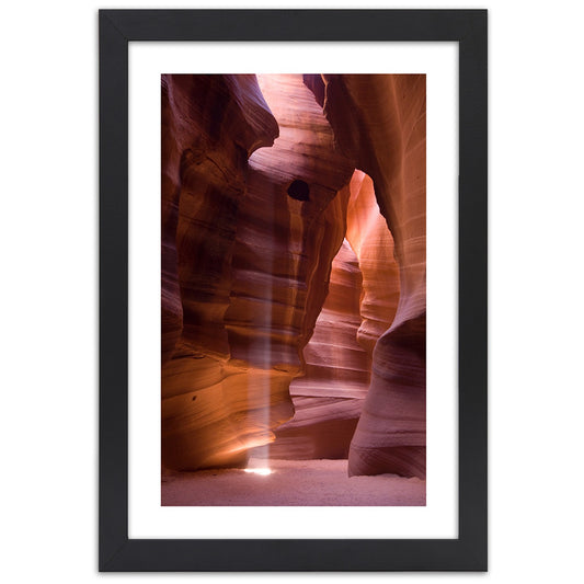 Picture in frame, Sunrays in a cave