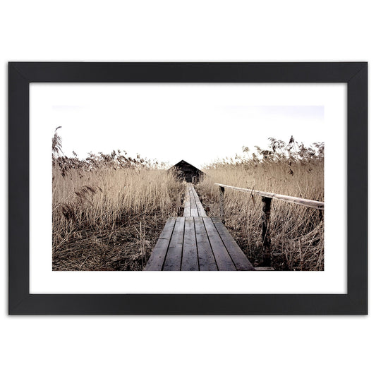 Picture in frame, Old pier in high reeds