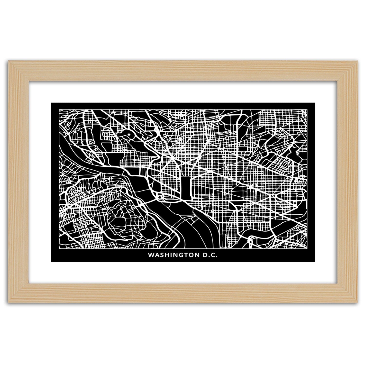 Picture in frame, City plan washington