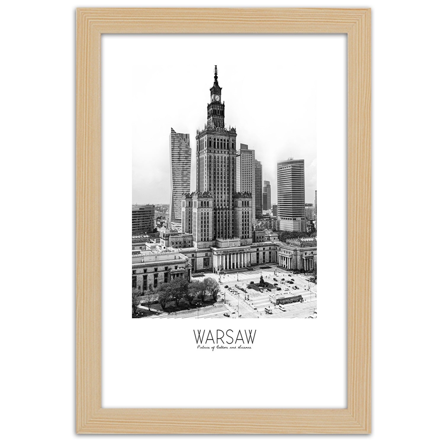 Picture in frame, Palace of culture in warsaw