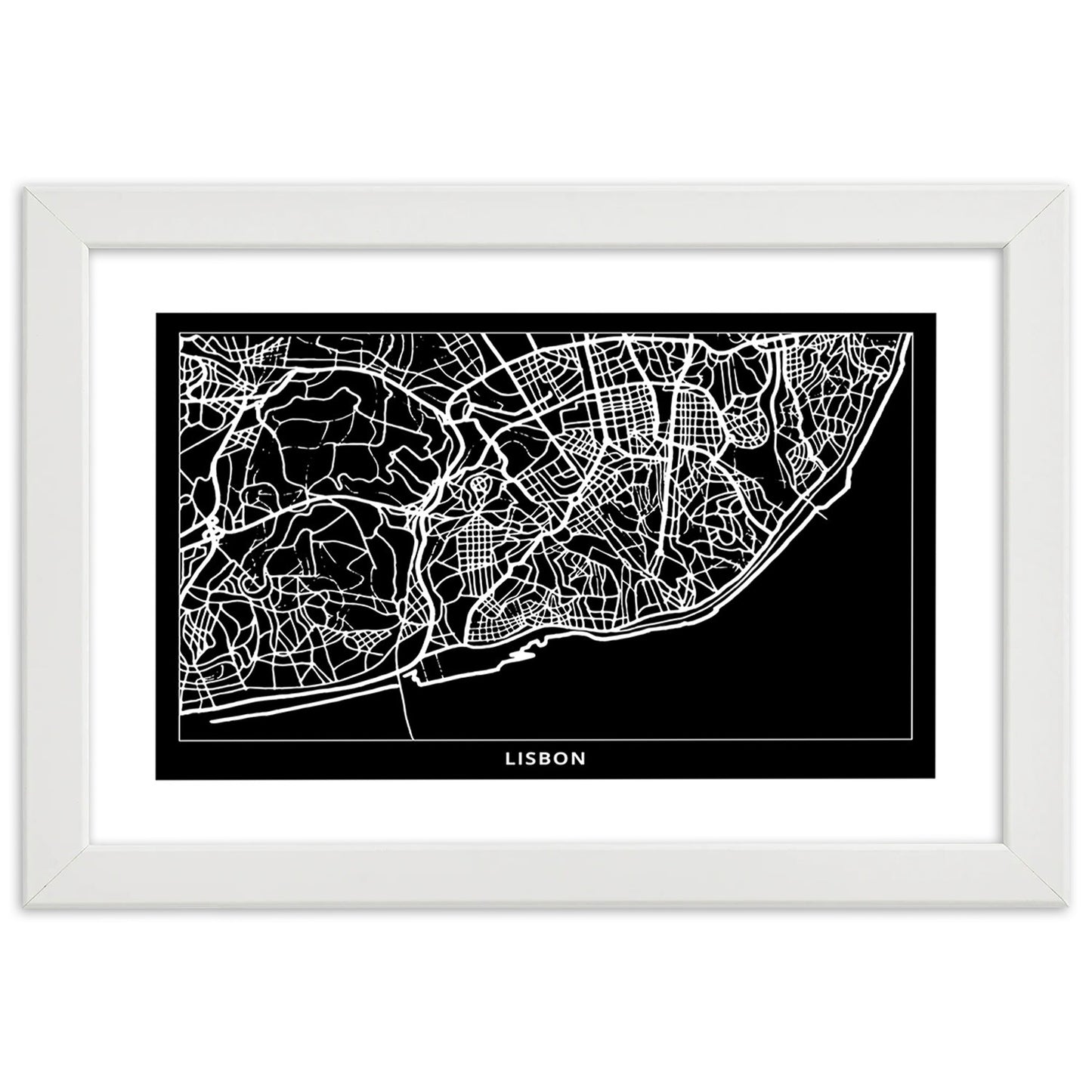 Picture in frame, City plan lisbon