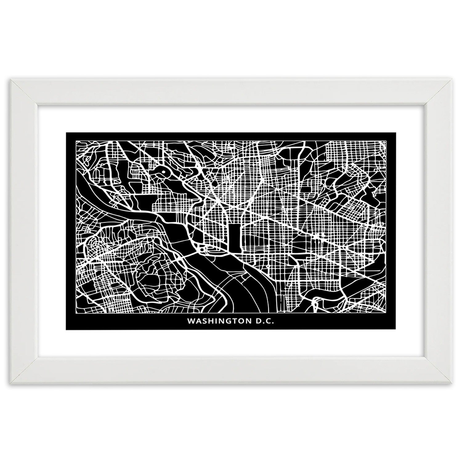 Picture in frame, City plan washington