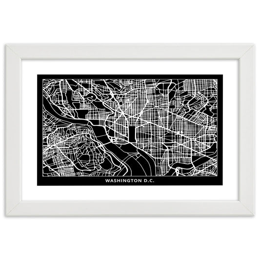 Picture in frame, City plan washington