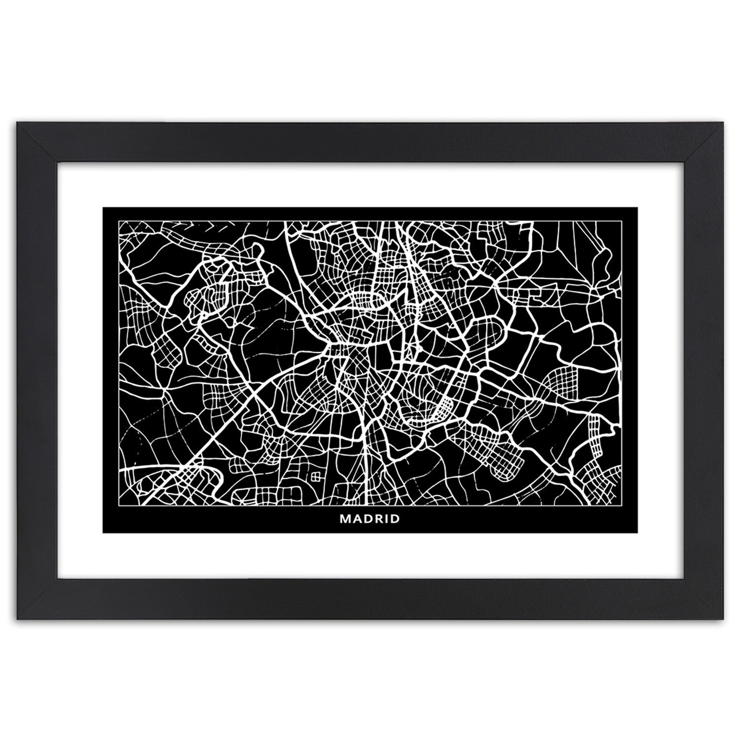 Picture in frame, City plan madrid