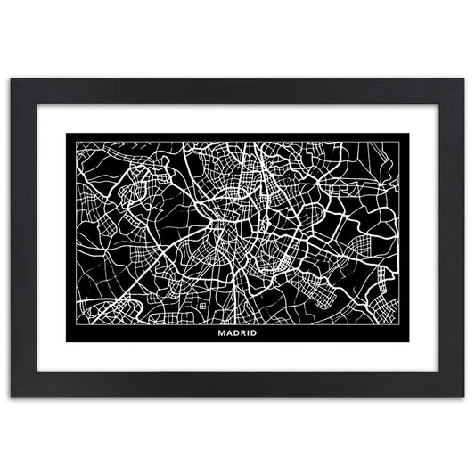 Picture in frame, City plan madrid