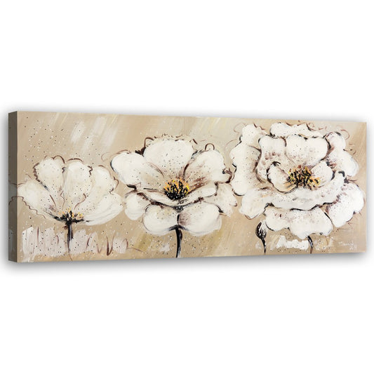 Canvas, Three white flowers