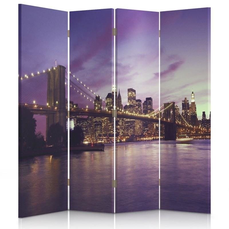 Room divider, Manhattan submerged in purple