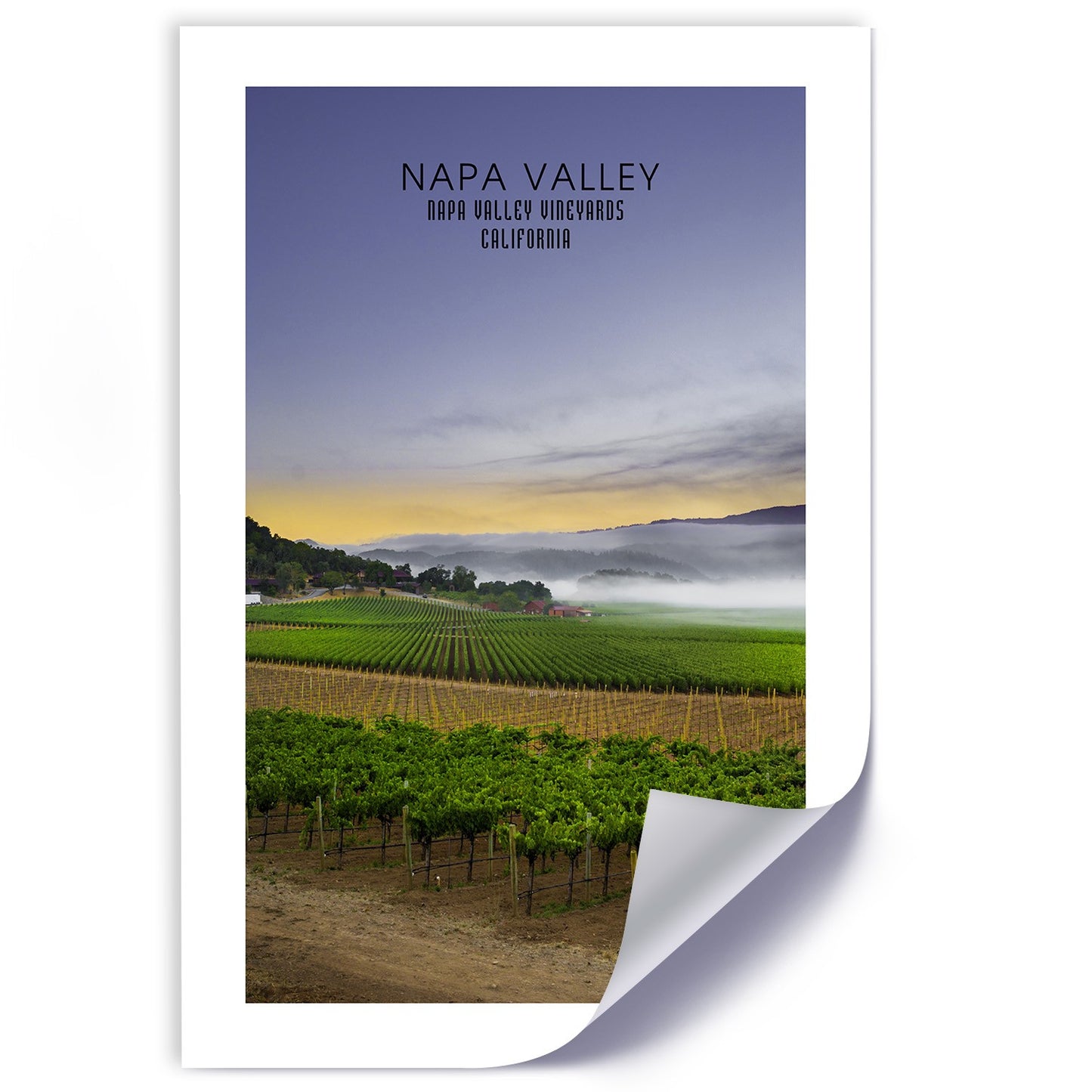 Poster, Evening above napa valley