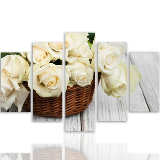 Canvas, Roses in a basket