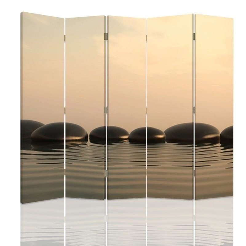 Room divider, Grey composition of zen stones