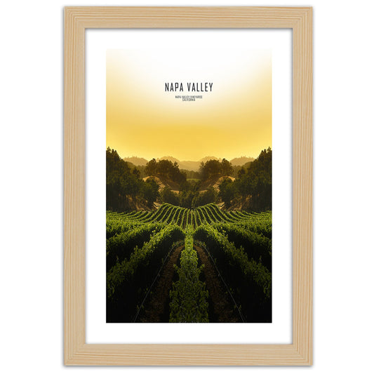 Picture in frame, Vineyards in napa vallley
