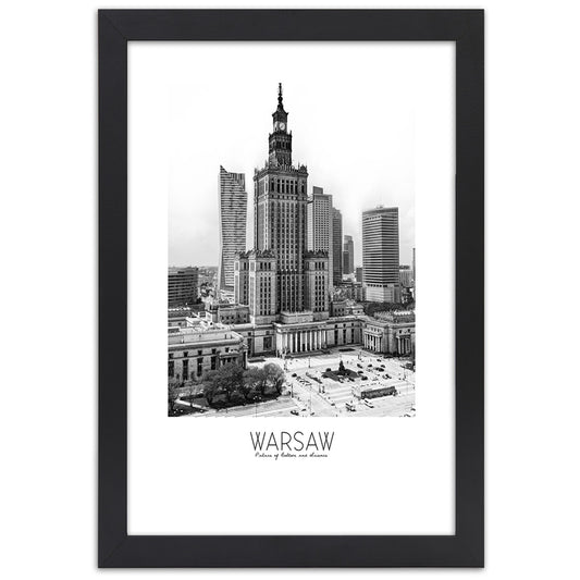 Picture in frame, Palace of culture in warsaw