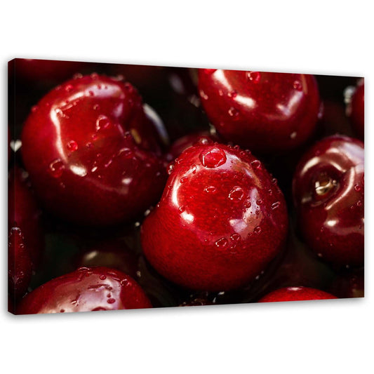 Canvas, Cherries in drops of water