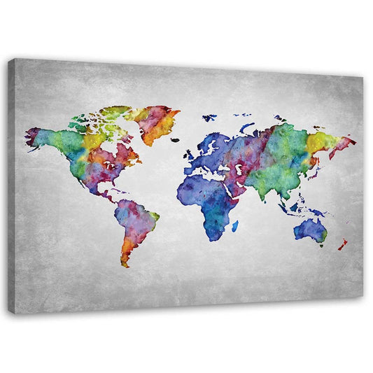 Canvas, Multicoloured world map