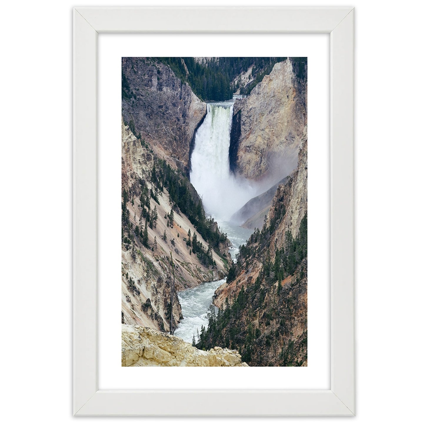 Picture in frame, Great waterfall in the mountains