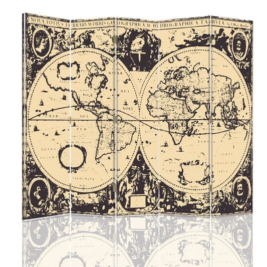 Room divider, Vintage world map
