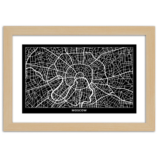 Picture in frame, City plan moscow