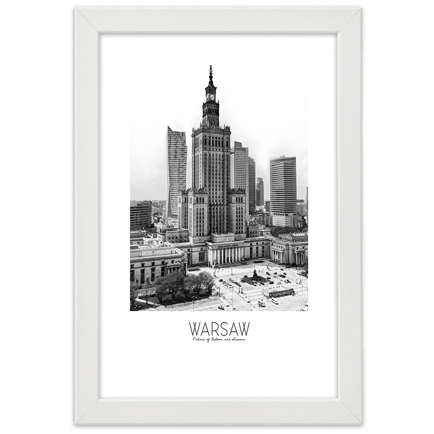 Picture in frame, Palace of culture in warsaw